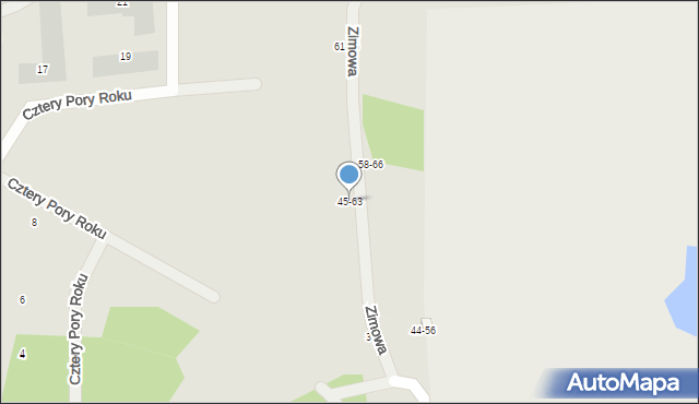 Toruń, Zimowa, 45-63, mapa Torunia