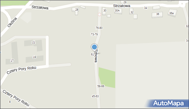 Toruń, Zimowa, 61-65, mapa Torunia