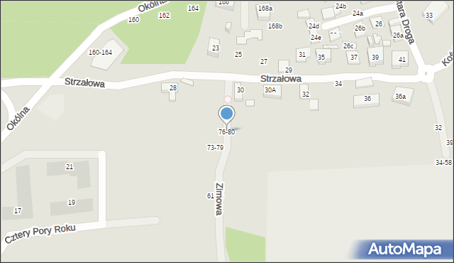 Toruń, Zimowa, 76-80, mapa Torunia