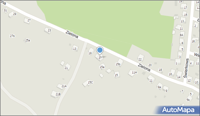 Trzebinia, Zielona, 17, mapa Trzebinia