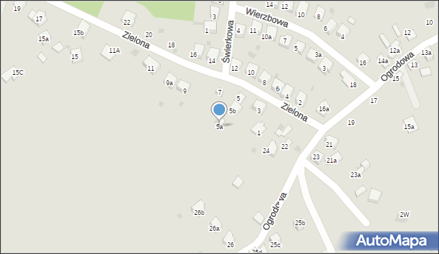 Trzebinia, Zielona, 5a, mapa Trzebinia