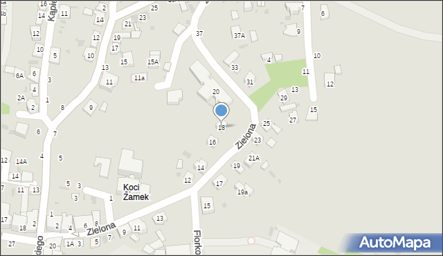 Tuchów, Zielona, 18, mapa Tuchów