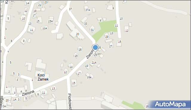 Tuchów, Zielona, 23, mapa Tuchów