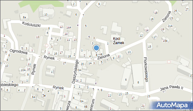 Tuchów, Zielona, 6, mapa Tuchów