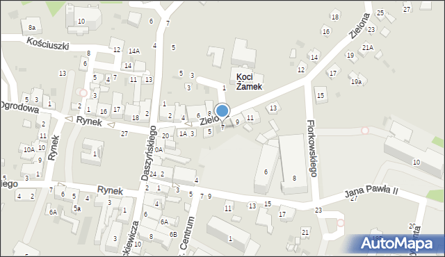 Tuchów, Zielona, 7, mapa Tuchów