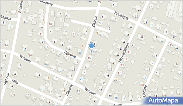 Turek, Zielona, 13a, mapa Turka