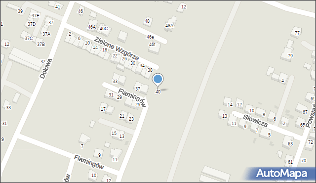 Tychy, Zielone Wzgórze, 40, mapa Tychów