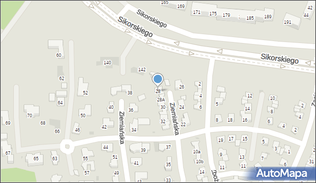 Tychy, Ziemiańska, 28, mapa Tychów