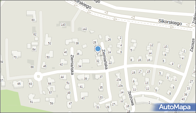 Tychy, Ziemiańska, 30A, mapa Tychów