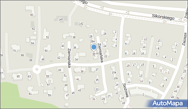 Tychy, Ziemiańska, 32, mapa Tychów