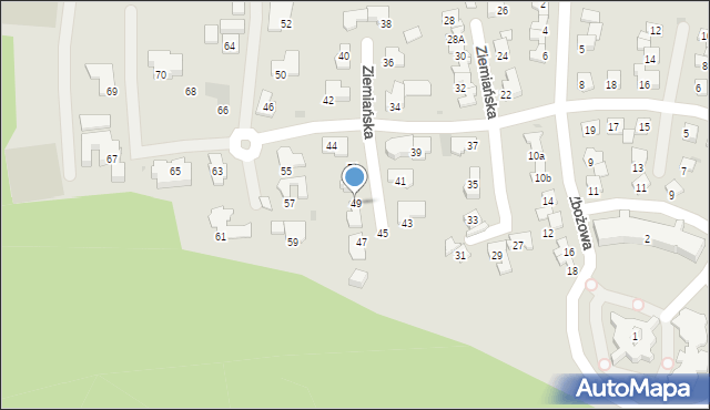 Tychy, Ziemiańska, 49, mapa Tychów