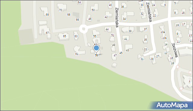 Tychy, Ziemiańska, 59, mapa Tychów