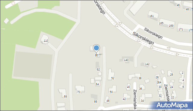 Tychy, Ziemiańska, 60, mapa Tychów