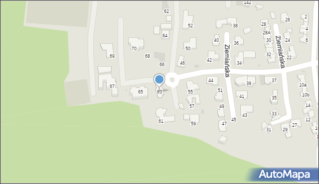 Tychy, Ziemiańska, 63, mapa Tychów