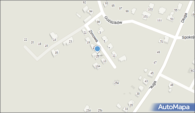 Tychy, Zimowa, 15, mapa Tychów