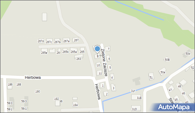 Tyczyn, Zielone Zacisze, 9, mapa Tyczyn