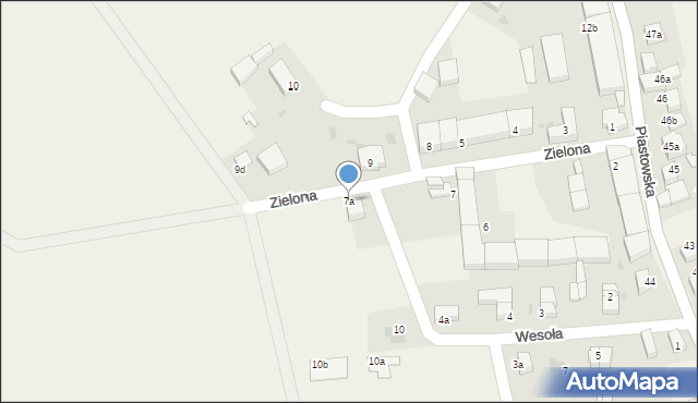 Uciechów, Zielona, 7a, mapa Uciechów