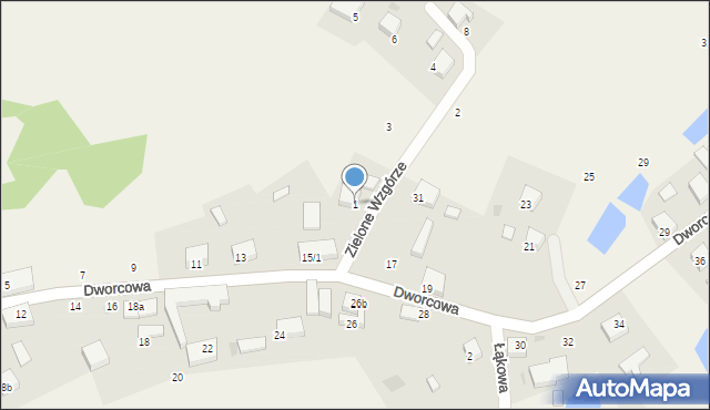 Ugoszcz, Zielone Wzgórze, 1, mapa Ugoszcz