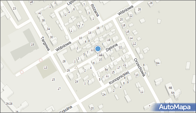 Uniejów, Zielona, 12, mapa Uniejów