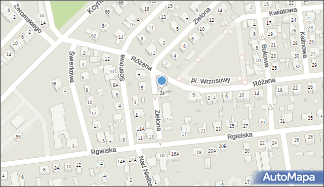 Wągrowiec, Zielona, 2a, mapa Wągrowiec