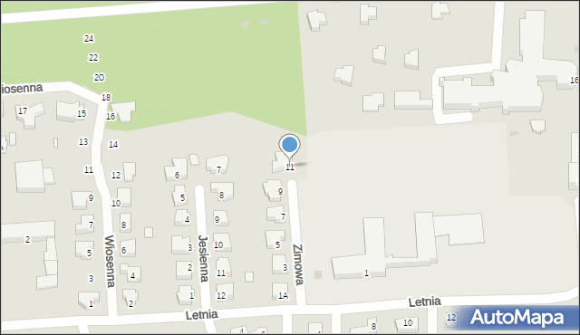 Wągrowiec, Zimowa, 11, mapa Wągrowiec