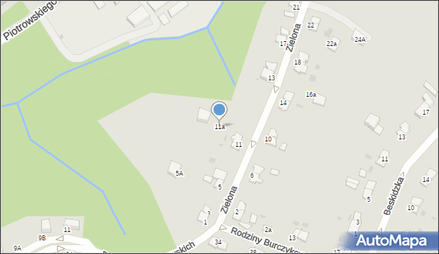 Wałbrzych, Zielona, 11a, mapa Wałbrzycha