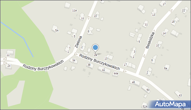 Wałbrzych, Zielona, 2a, mapa Wałbrzycha