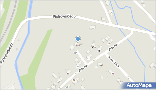 Wałbrzych, Zielona, 41a, mapa Wałbrzycha