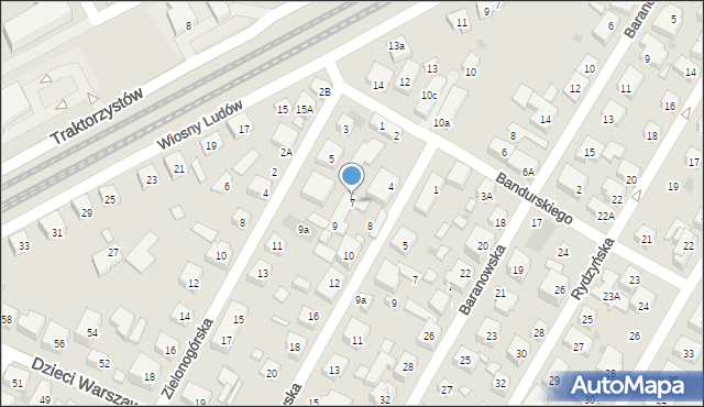 Warszawa, Zielonogórska, 7, mapa Warszawy