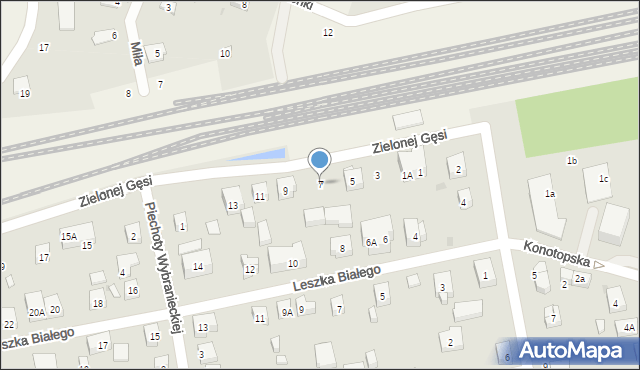 Warszawa, Zielonej Gęsi, 7, mapa Warszawy