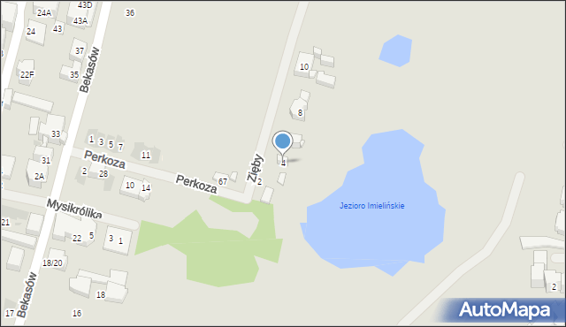 Warszawa, Zięby, 4, mapa Warszawy