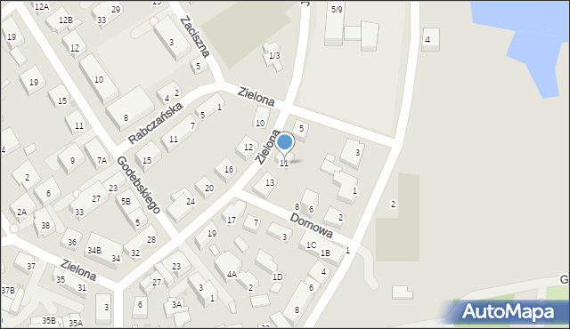 Warszawa, Zielona, 11, mapa Warszawy