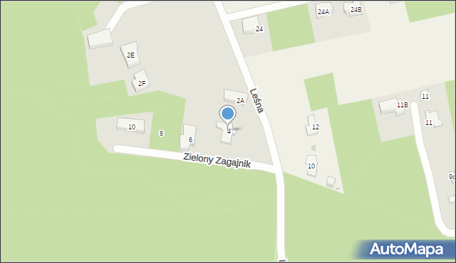 Warszawa, Zielony Zagajnik, 4, mapa Warszawy