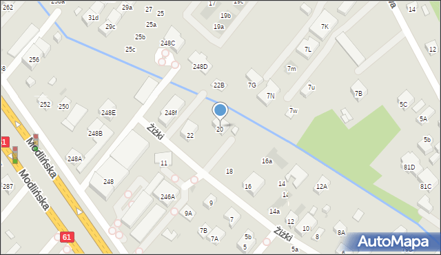 Warszawa, Żiżki Jana, 20A, mapa Warszawy