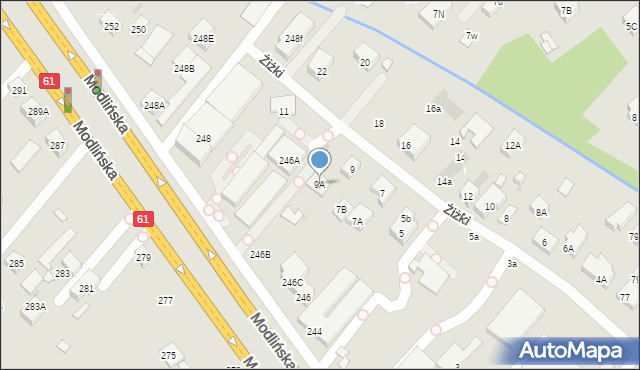 Warszawa, Żiżki Jana, 9A, mapa Warszawy