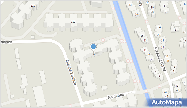 Warszawa, Zielone Zacisze, 1, mapa Warszawy