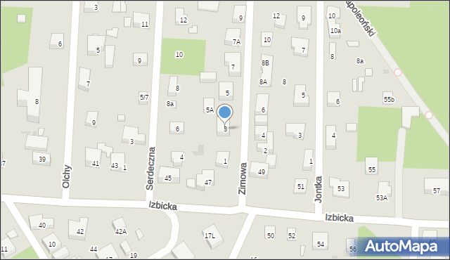 Warszawa, Zimowa, 3, mapa Warszawy