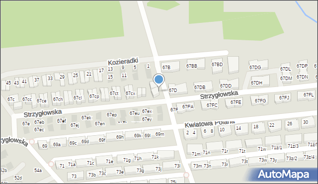 Warszawa, Zielona Łąka, 21, mapa Warszawy