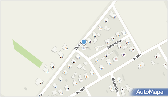 Węgorzewo, Zielona, 14, mapa Węgorzewo