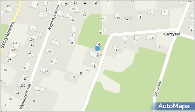 Wilkowice, Zielna, 18, mapa Wilkowice