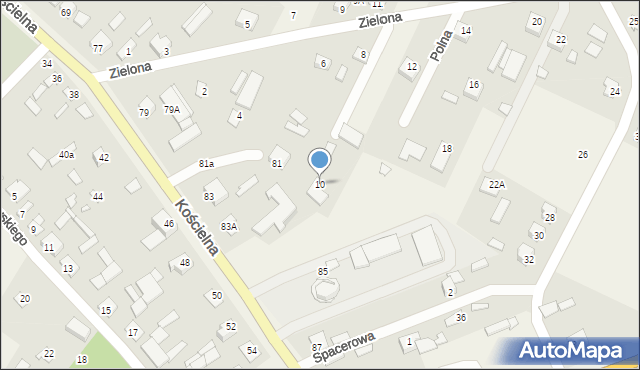 Wisznice, Zielona, 10, mapa Wisznice