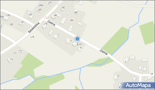 Witkowice, Zielna, 6, mapa Witkowice