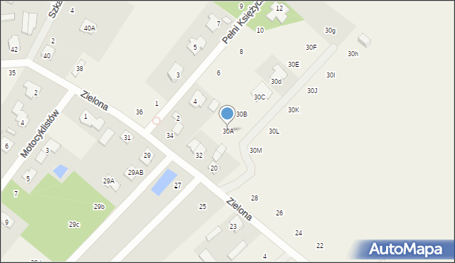Władysławów, Zielona, 30A, mapa Władysławów