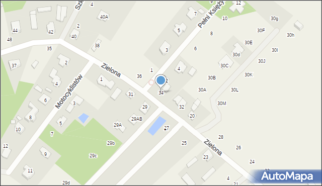 Władysławów, Zielona, 34, mapa Władysławów