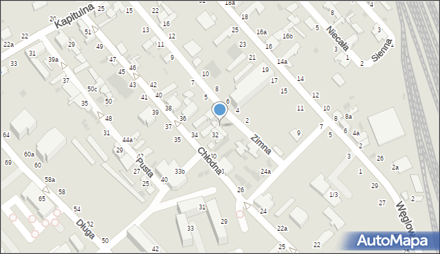 Włocławek, Zimna, 1, mapa Włocławka