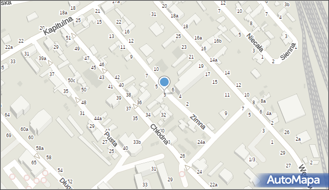 Włocławek, Zimna, 3, mapa Włocławka