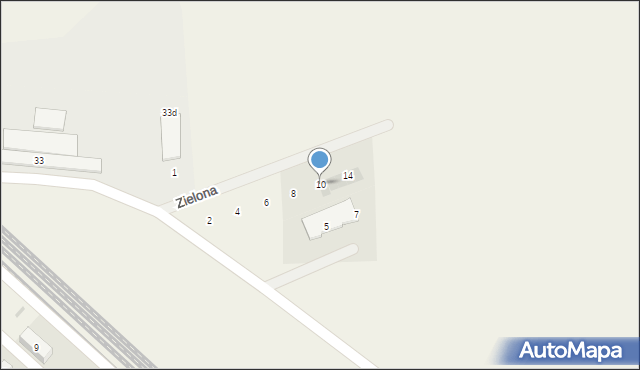 Włoszakowice, Zielona, 10, mapa Włoszakowice