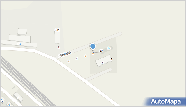 Włoszakowice, Zielona, 8, mapa Włoszakowice