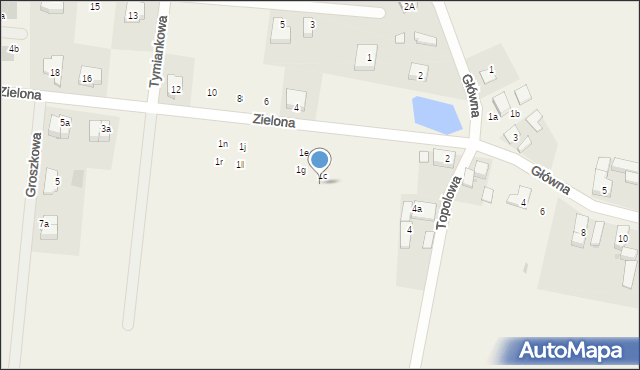 Wojnowice, Zielona, 1d, mapa Wojnowice