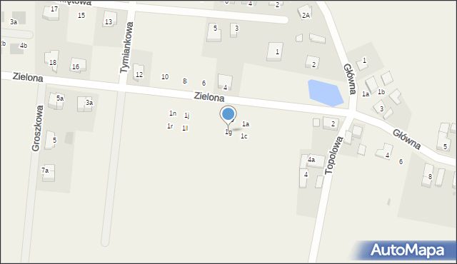 Wojnowice, Zielona, 1g, mapa Wojnowice